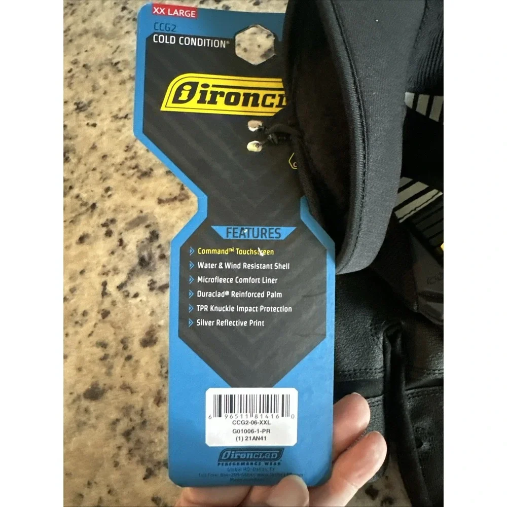 New Ironclad CCG2-06-XXL Cold Condition XXL Synthetic Leather Black Work Gloves